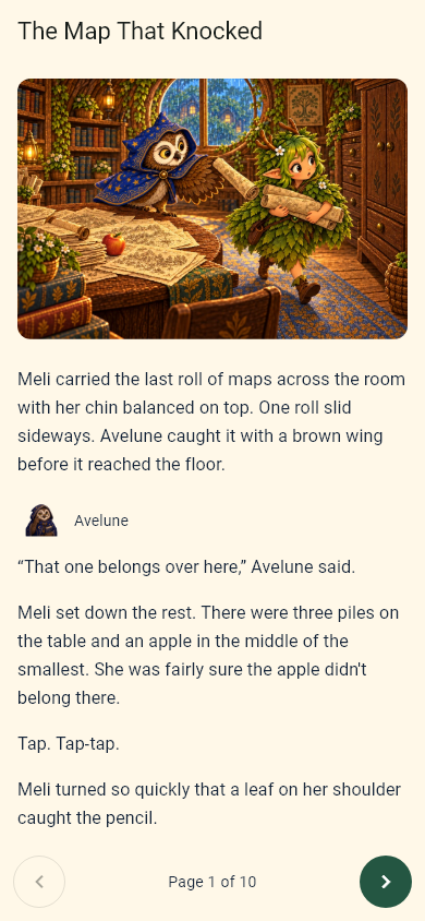 The illustrated opening page of The Map That Knocked in Awenwood